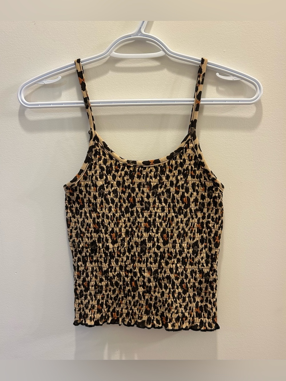 Bluenotes Beige and Black Leopard tank top
